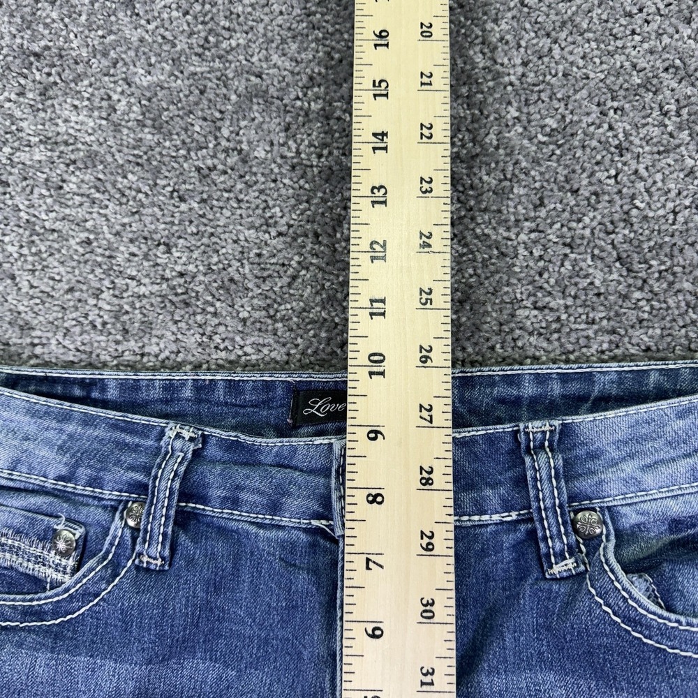 Love X Nation Jeans Womens 12 Blue Bootcut Embroidered Denim Medium Wash Casual - Picture 4 of 8